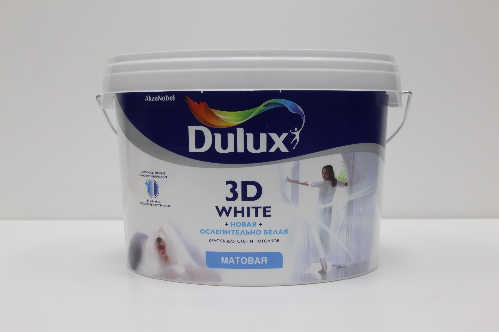 Матовая краска Dulux 3D White с частицами мрамора